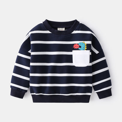 Toddler & Little Boy& Girl Striped Cotton Sweater – Soft Pullover for Spring & Fall
