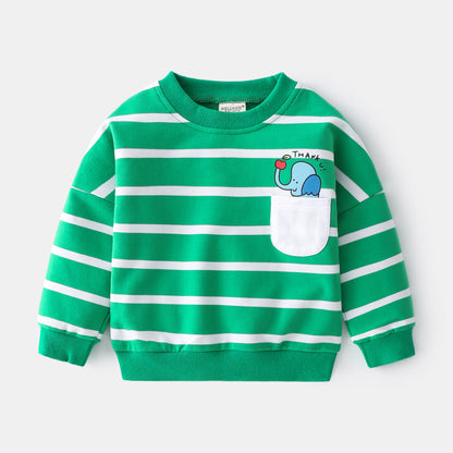Toddler & Little Boy& Girl Striped Cotton Sweater – Soft Pullover for Spring & Fall