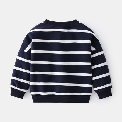 Toddler & Little Boy& Girl Striped Cotton Sweater – Soft Pullover for Spring & Fall