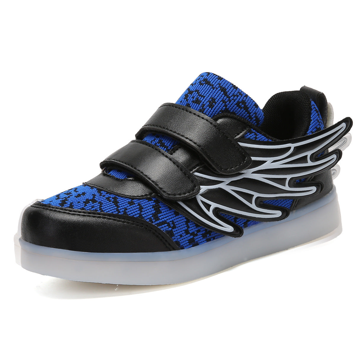 LED Light-Up Wing Sneakers for Kids – USB Rechargeable Flashing Shoes with Angel Wings for Boys & Girls