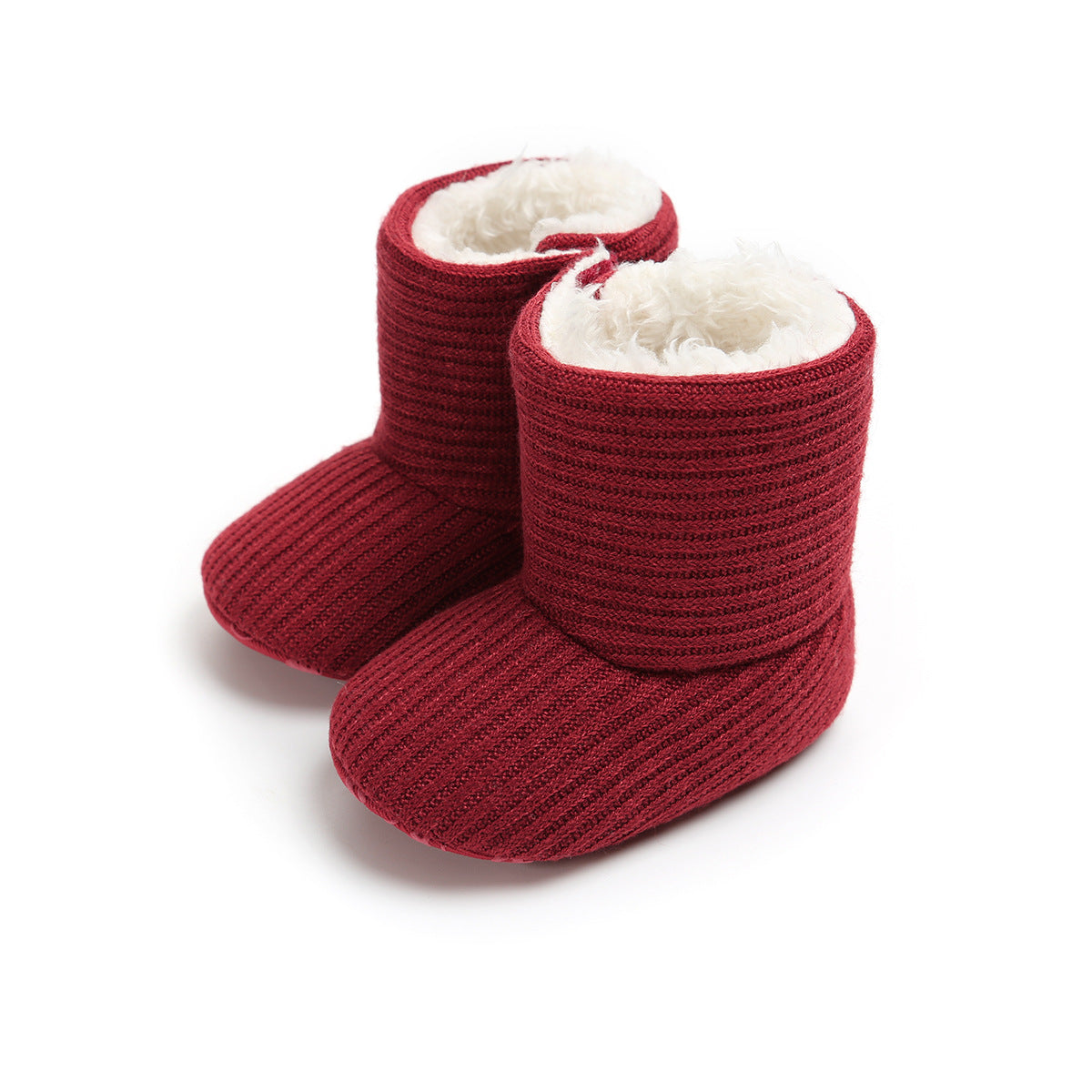 Sunflower Knit Baby Booties – Warm Soft-Soled Winter Shoes (0–12 Months)
