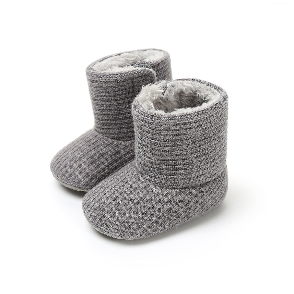 Sunflower Knit Baby Booties – Warm Soft-Soled Winter Shoes (0–12 Months)