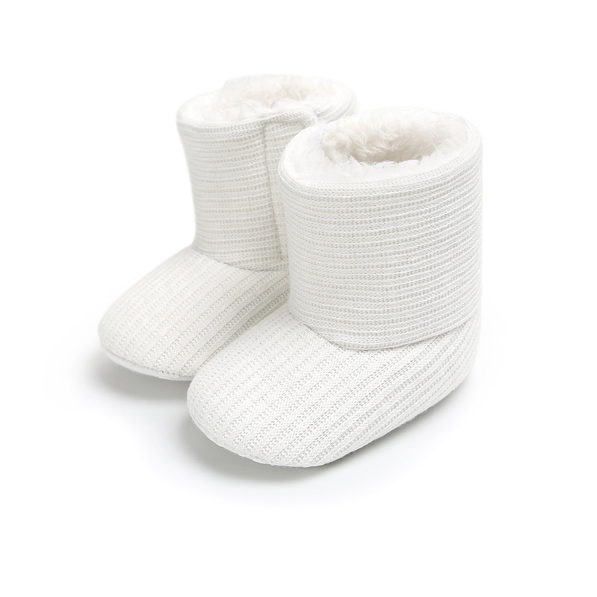 Sunflower Knit Baby Booties – Warm Soft-Soled Winter Shoes (0–12 Months)
