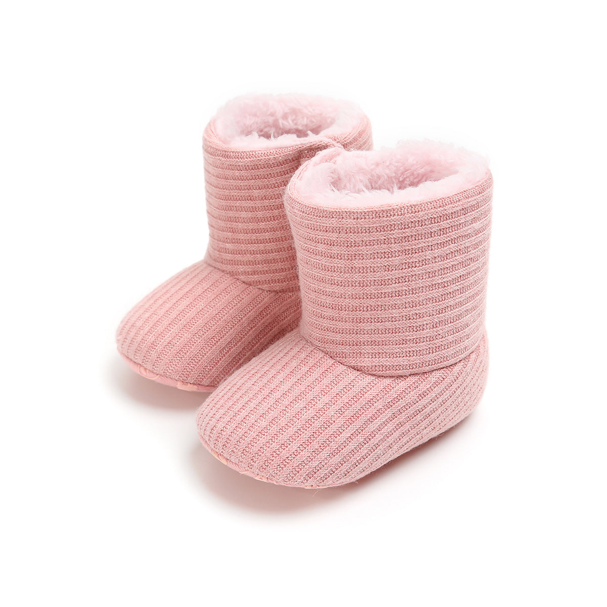 Sunflower Knit Baby Booties – Warm Soft-Soled Winter Shoes (0–12 Months)