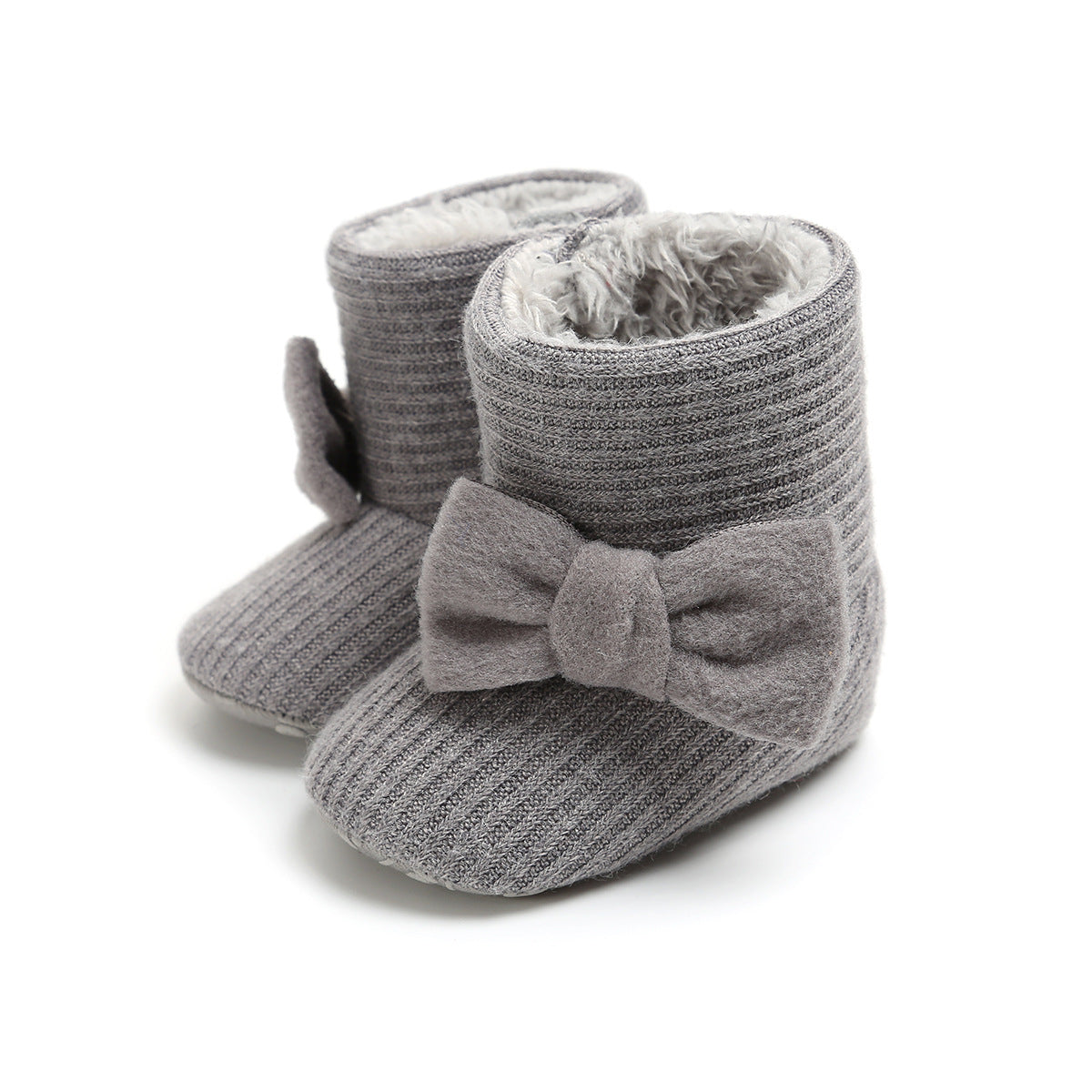 Sunflower Knit Baby Booties – Warm Soft-Soled Winter Shoes (0–12 Months)