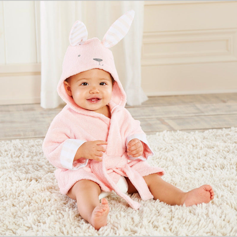 Baby Hooded Bathrobe – Cute Animal Cotton Bath Towel for Infants & Toddlers