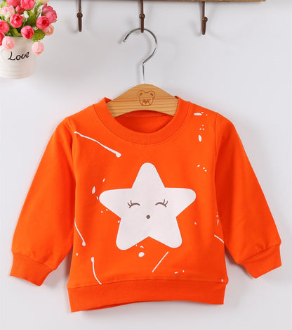 Pink Star Baby Sweater – Soft Autumn Pullover for Little Girls