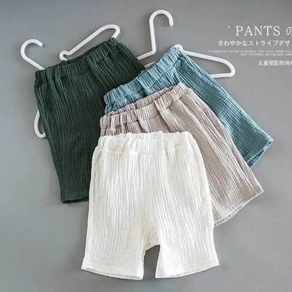 Crinkle Cotton Short-Sleeve Top & Shorts Set – Toddler & Kids 2-Piece Summer Outfit