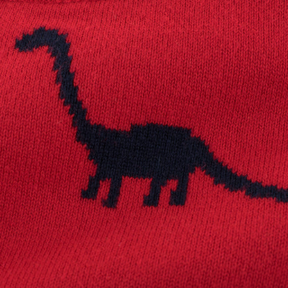 Boys Dinosaur Knit Sweater – Soft Crewneck Pullover for Toddler & Kids