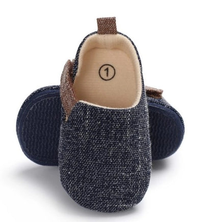 Denim-Look Slip-On Baby Loafers | Soft-Sole Casual Crib Shoes for Boys