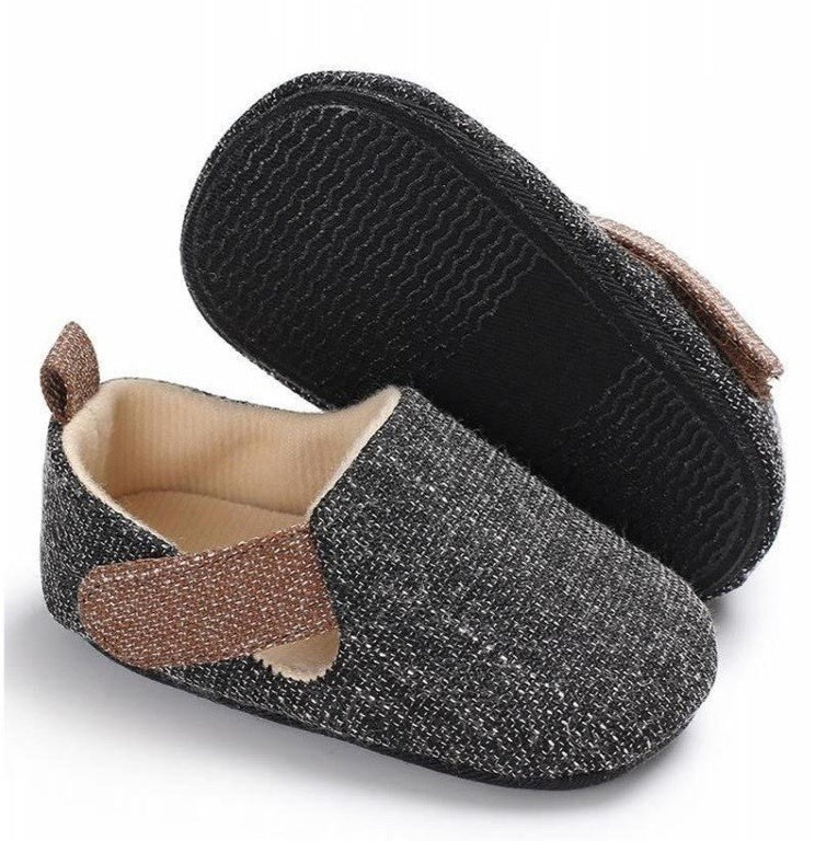 Denim-Look Slip-On Baby Loafers | Soft-Sole Casual Crib Shoes for Boys