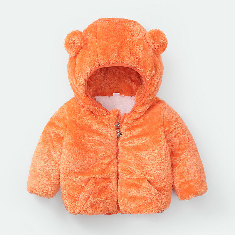 Cozy Bear Hood Fleece Baby Jacket – Warm Winter Zip-Up with Ears