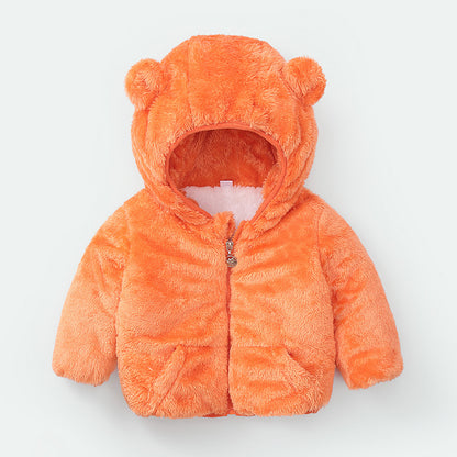 Cozy Bear Hood Fleece Baby Jacket – Warm Winter Zip-Up with Ears