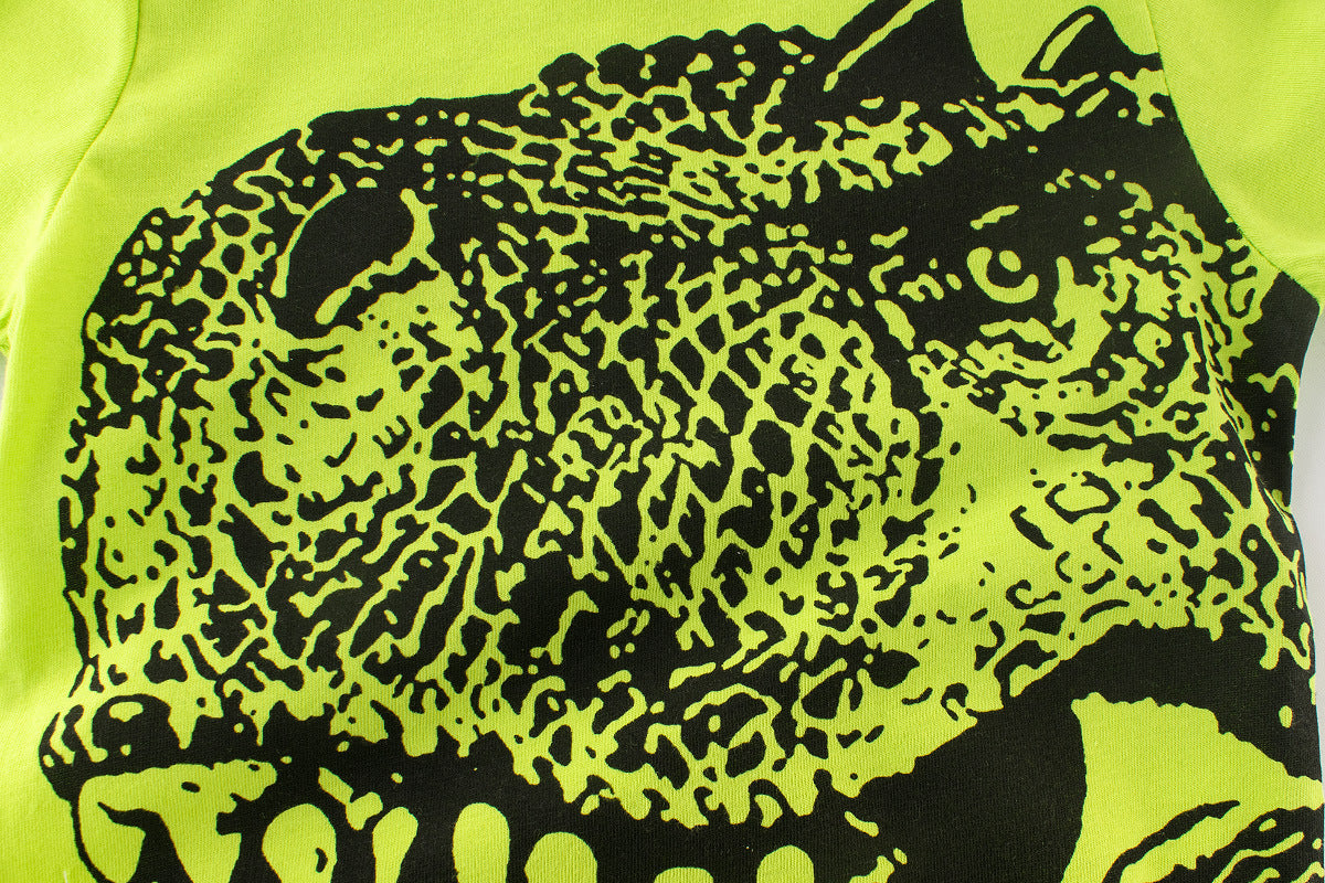 Boys' Graphic Cotton Tee – Short-Sleeve Dinosaur & Excavator Print T-Shirt for Toddlers & Little Boys (2–8 Years)