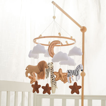 Felt Forest Animal & Moon Crib Wind Chime – Hand-Eye Coordination Toy