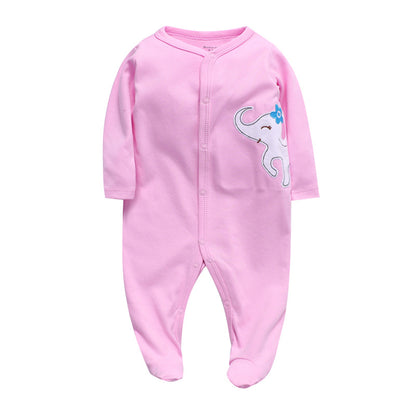 Baby Footed Pajama Romper – Soft Cotton Long-Sleeve Sleeper with Snap Front for Newborns & Infants (3–12 Months)