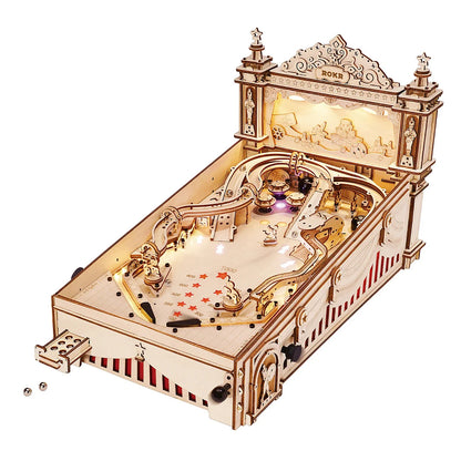 ROKR 3D Wooden Pinball Machine Puzzle – Mechanical Model for Teens & Adults