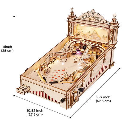 ROKR 3D Wooden Pinball Machine Puzzle – Mechanical Model for Teens & Adults
