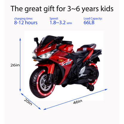 12V Kids Ride-On Motorcycle with Lights & Music – Ages 3-6