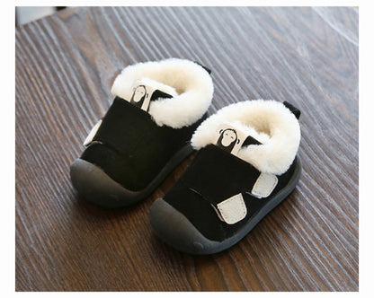 Cozy Toddler Winter Shoes with Fur Lining – Non-Slip Velcro Baby Sneakers