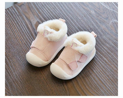 Cozy Toddler Winter Shoes with Fur Lining – Non-Slip Velcro Baby Sneakers