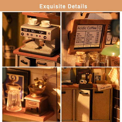Rolife No.17 Café Miniature House Kit (DG162) – DIY 3D Wooden Model with LED
