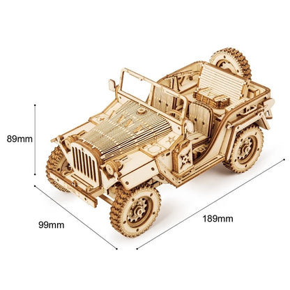 ROKR 3D Wooden Army Jeep Puzzle – DIY Model Kit for Teens & Adults (MC701)