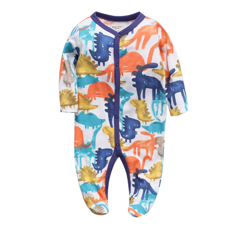 Baby Footed Pajama Romper – Soft Cotton Long-Sleeve Sleeper with Snap Front for Newborns & Infants (3–12 Months)