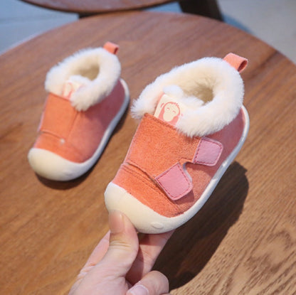 Cozy Toddler Winter Shoes with Fur Lining – Non-Slip Velcro Baby Sneakers