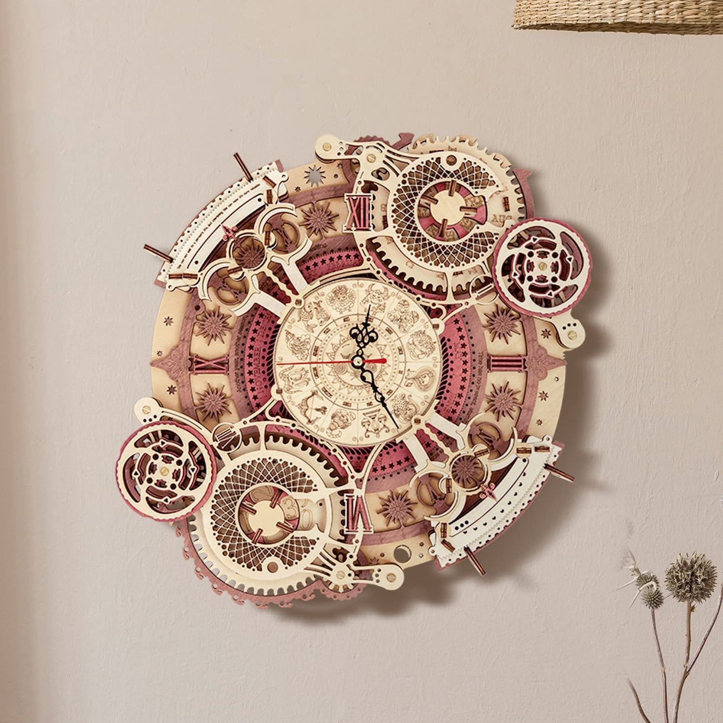 ROKR Zodiac Wall Clock – 3D Wooden Puzzle Model Kit (168 Pieces)