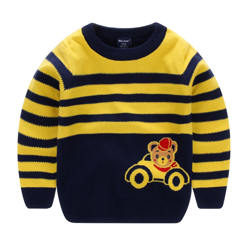 Kids Cartoon Animal Knit Sweater Pullover (Crewneck) – Long Sleeve Toddler & Kids Top