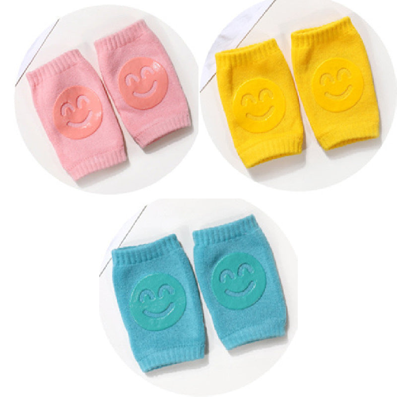 Smiley Face Baby Knee Pads – Soft Anti-Slip Crawling Protectors for Babies & Toddlers