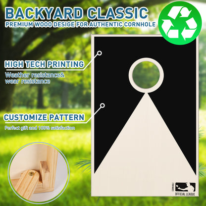 Solid Wood Cornhole Set – 3ft x 2ft Game Boards with 8 Bean Bags