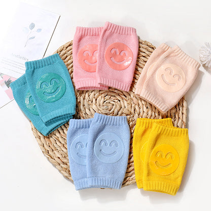 Smiley Face Baby Knee Pads – Soft Anti-Slip Crawling Protectors for Babies & Toddlers
