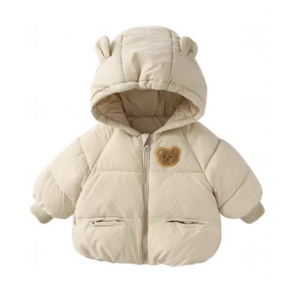 Baby & Toddler Winter “Bread Coat” – Warm Cotton-Padded Jacket with Bear-Ear Hood