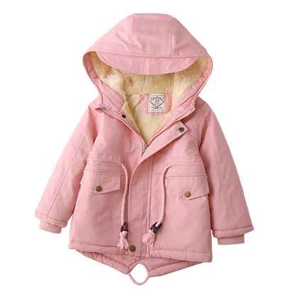 Boys Hooded Winter Coat – Warm Cotton-Lined Jacket for Toddlers & Kids