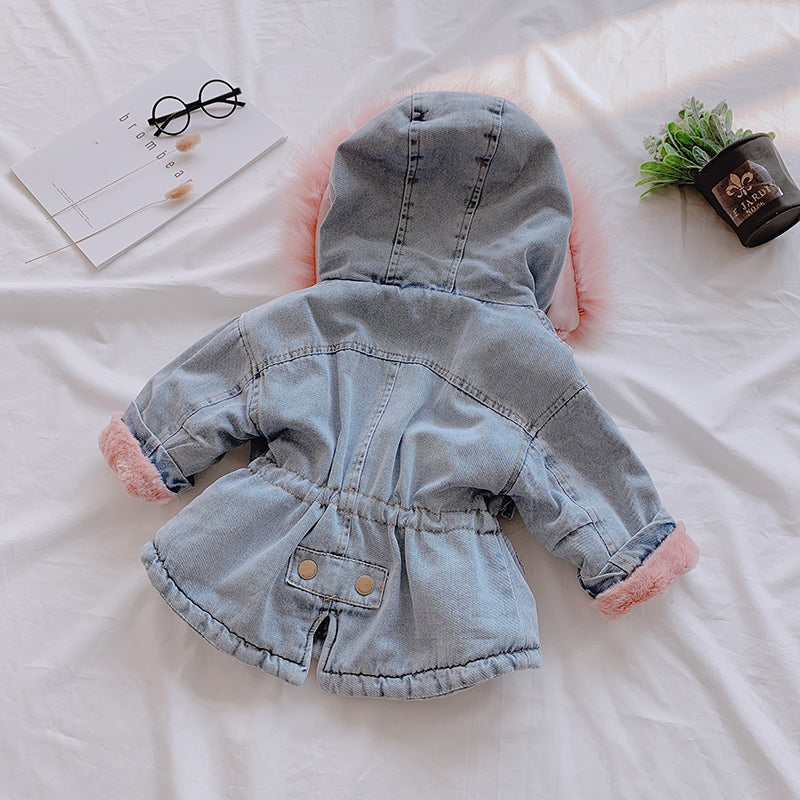 Little Baby Cozy Denim Hooded Coat (Warm Lined | Fall & Winter Essential)