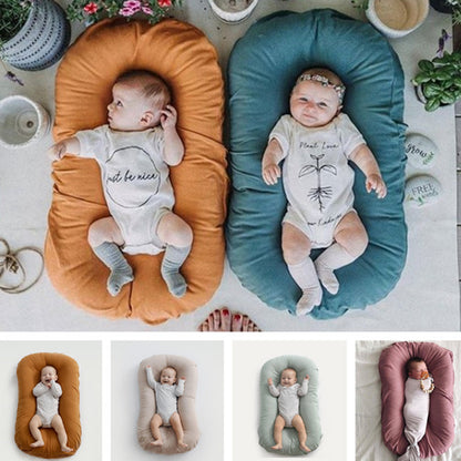 Cozy Baby Nest Lounger Bed – Soft Cotton Newborn & Infant Sleep Pod for Home or Travel