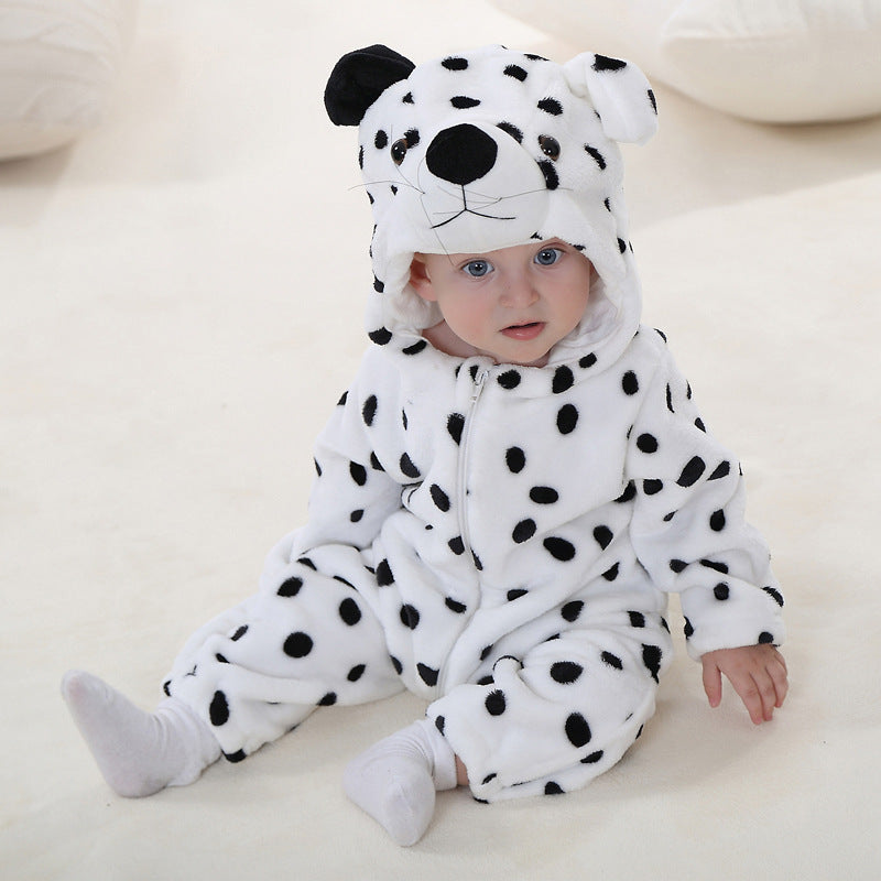 Cozy Animal Hooded Baby Romper – Soft Fleece One-Piece for Fall & Winter (0–3 Years)