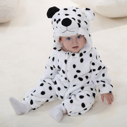 Cozy Animal Hooded Baby Romper – Soft Fleece One-Piece for Fall & Winter (0–3 Years)