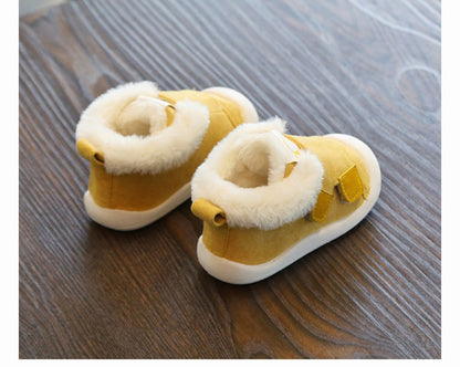 Cozy Toddler Winter Shoes with Fur Lining – Non-Slip Velcro Baby Sneakers