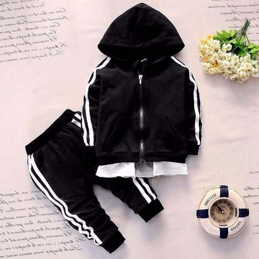 Kids Zip-Up Hoodie Tracksuit Set – 2-Piece Toddler & Little Kids Sports Jacket & Jogger Pants