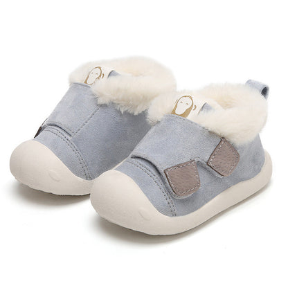 Cozy Toddler Winter Shoes with Fur Lining – Non-Slip Velcro Baby Sneakers