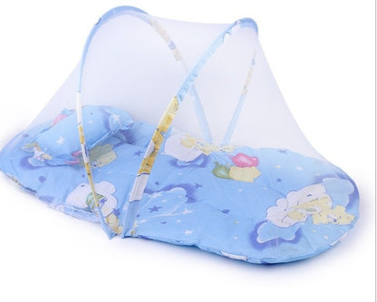 Foldable Baby Mosquito Net Bed – Portable Infant Sleep Tent with Soft Cushion