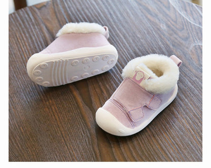 Cozy Toddler Winter Shoes with Fur Lining – Non-Slip Velcro Baby Sneakers