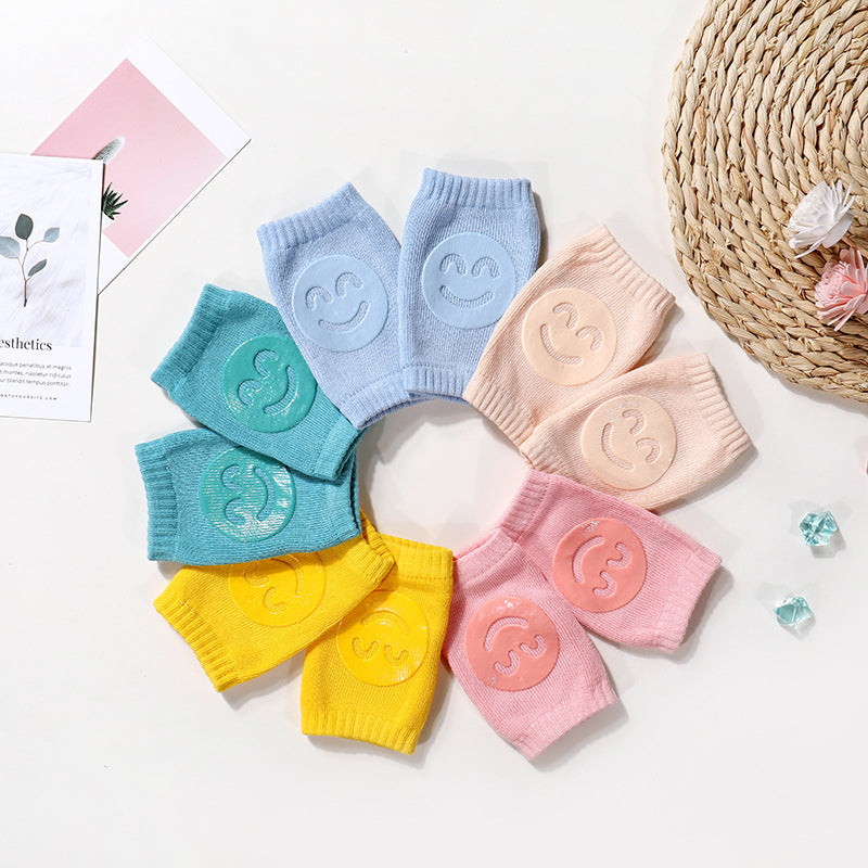 Smiley Face Baby Knee Pads – Soft Anti-Slip Crawling Protectors for Babies & Toddlers
