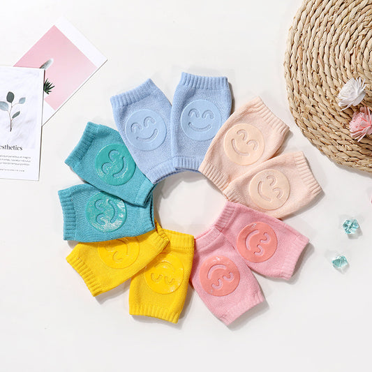 Smiley Face Baby Knee Pads – Soft Anti-Slip Crawling Protectors for Babies & Toddlers