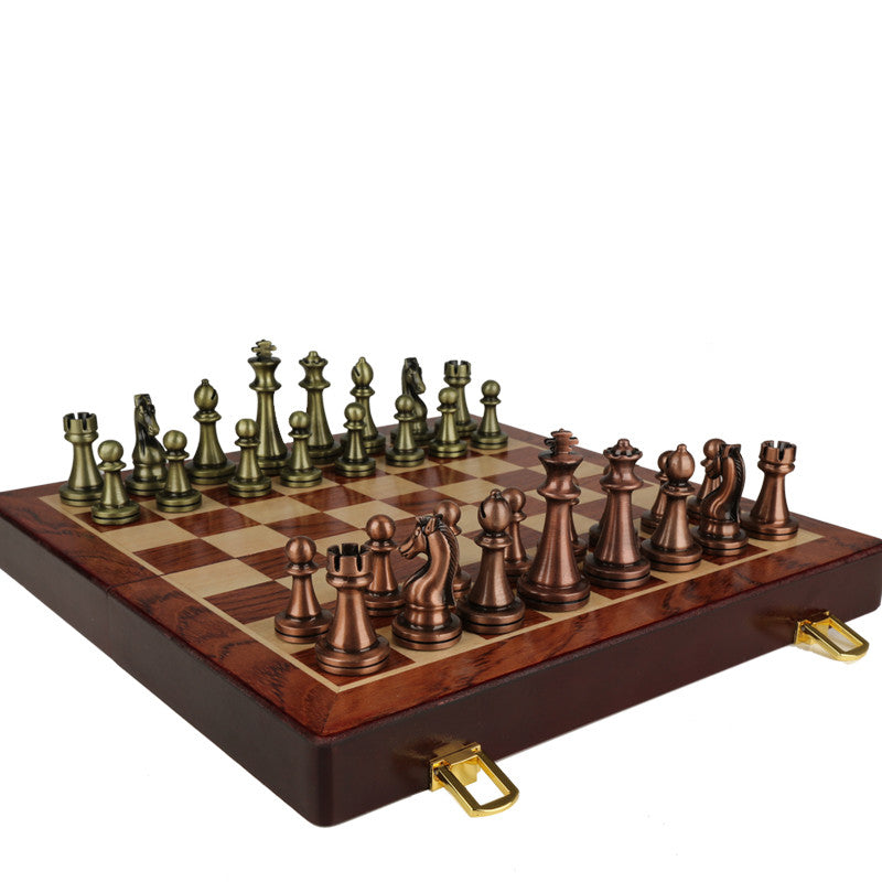 Premium Metal Chess Set for Kids & Families – Foldable Board with Gift Box