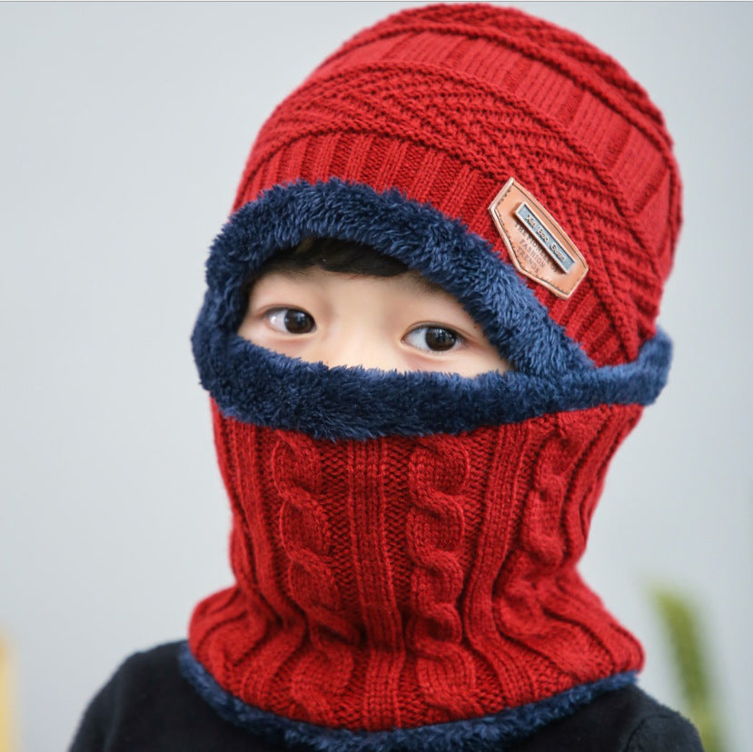 Kids Fleece-Lined Knit Beanie + Neck Warmer Set