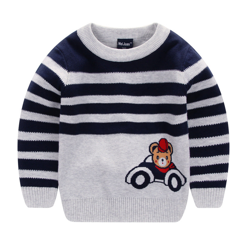 Kids Cartoon Animal Knit Sweater Pullover (Crewneck) – Long Sleeve Toddler & Kids Top